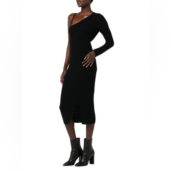Hudson Jeans Dresses & Skirts - Hudson Jeans Merino Wool One Shoulder Dress Maxi in Black